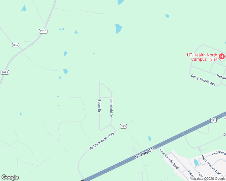 map of restaurants, bars, coffee shops, grocery stores, and more near 10864 Littlefield Drive in Tyler