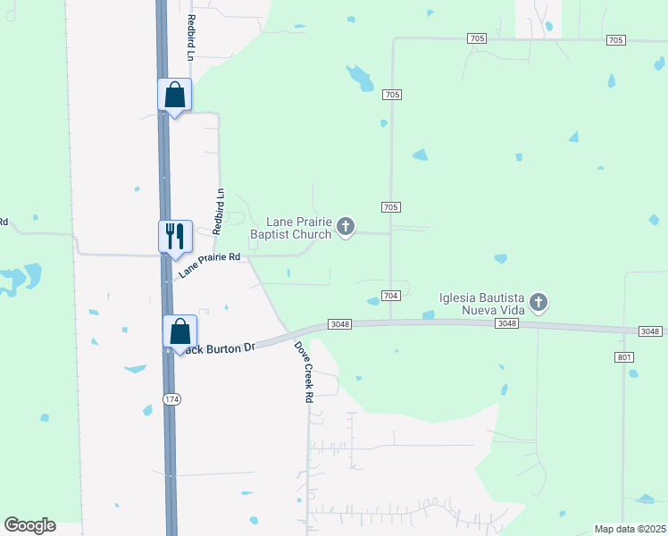 map of restaurants, bars, coffee shops, grocery stores, and more near 374 Miss Mary Road in Cleburne