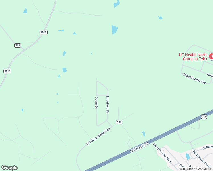 map of restaurants, bars, coffee shops, grocery stores, and more near 10864 Littlefield Drive in Tyler