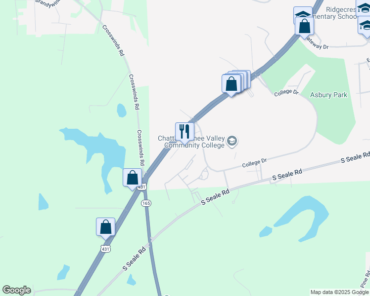 map of restaurants, bars, coffee shops, grocery stores, and more near 3509 Retail Drive in Phenix City
