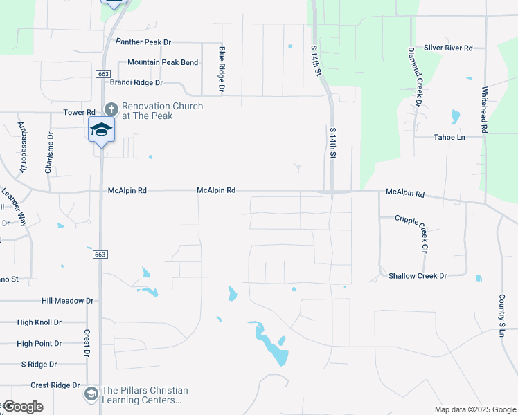 map of restaurants, bars, coffee shops, grocery stores, and more near 613 Dove Creek Park in Midlothian