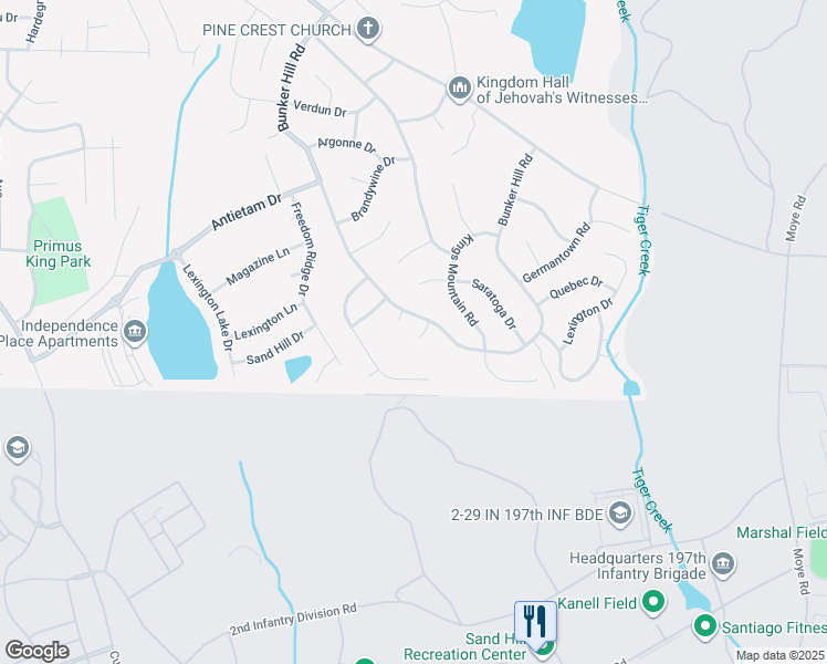 map of restaurants, bars, coffee shops, grocery stores, and more near 1203 Bunker Ridge Drive in Columbus