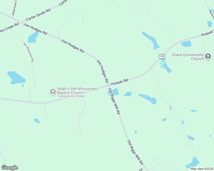 map of restaurants, bars, coffee shops, grocery stores, and more near 6188 Pulaski Road in Statesboro