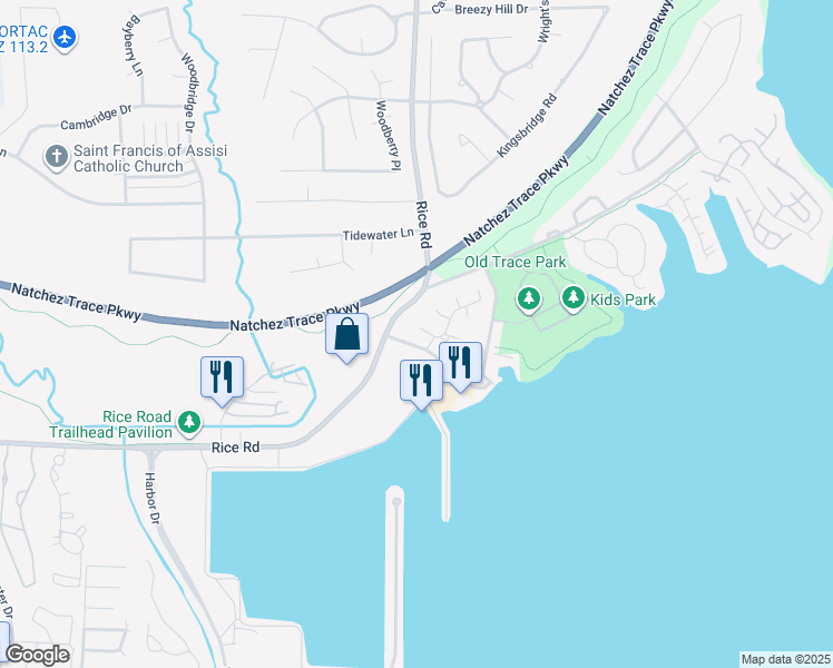 map of restaurants, bars, coffee shops, grocery stores, and more near 105 Frenchman's Cay in Ridgeland
