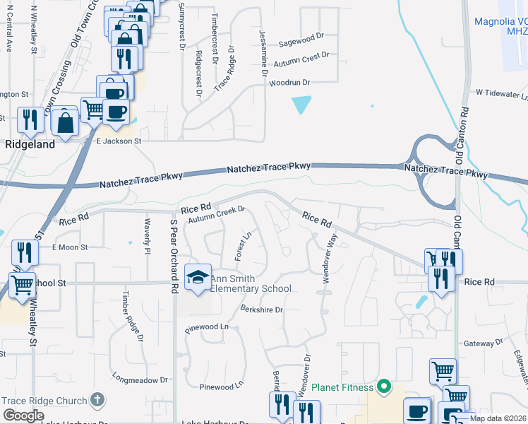 map of restaurants, bars, coffee shops, grocery stores, and more near 514 Heatherstone Court in Ridgeland