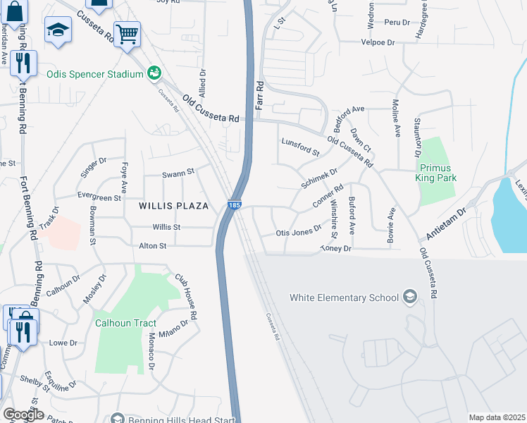 map of restaurants, bars, coffee shops, grocery stores, and more near 4514 Conner Road in Columbus