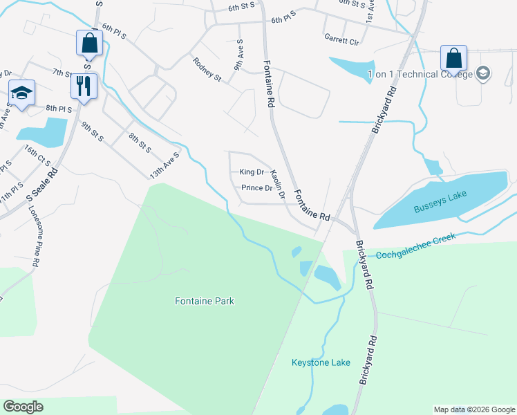 map of restaurants, bars, coffee shops, grocery stores, and more near 713 Wehring Lane in Phenix City