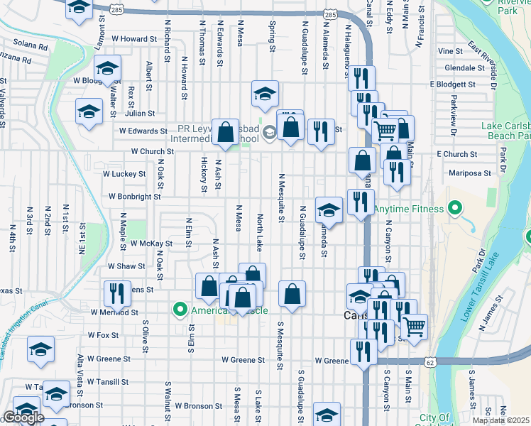 map of restaurants, bars, coffee shops, grocery stores, and more near 506 North Lake in Carlsbad