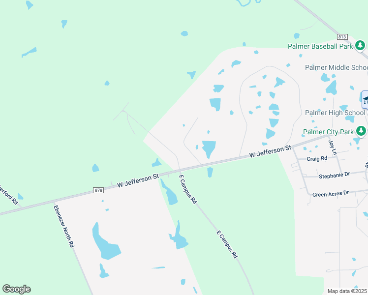 map of restaurants, bars, coffee shops, grocery stores, and more near 103 Coffee Road in Palmer