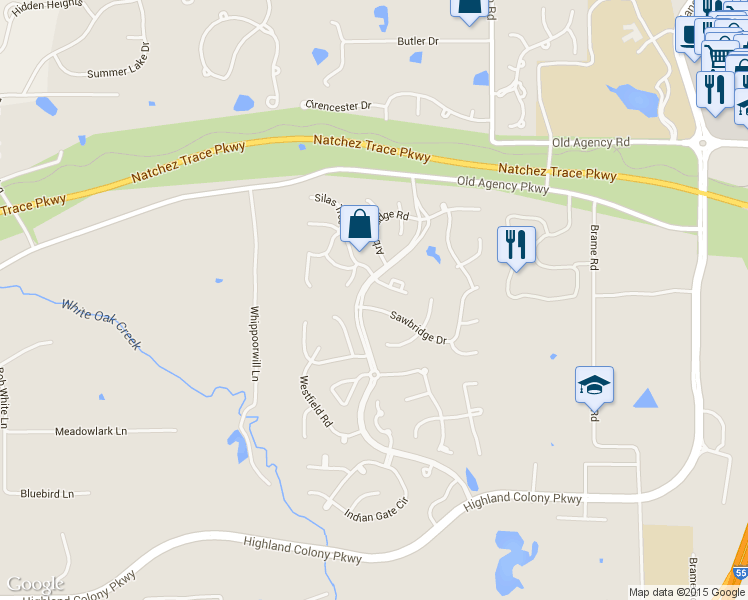 map of restaurants, bars, coffee shops, grocery stores, and more near 243 Sawbridge Drive in Ridgeland