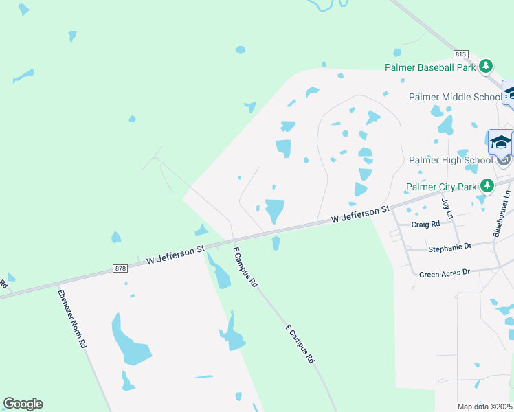 map of restaurants, bars, coffee shops, grocery stores, and more near 103 Coffee Road in Palmer