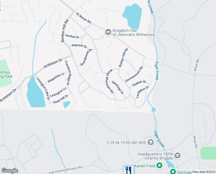 map of restaurants, bars, coffee shops, grocery stores, and more near 1369 Kings Mountain Road in Columbus