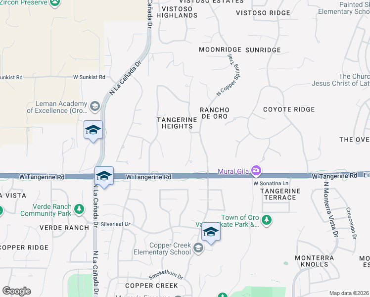 map of restaurants, bars, coffee shops, grocery stores, and more near 12111 North Tall Grass Drive in Oro Valley