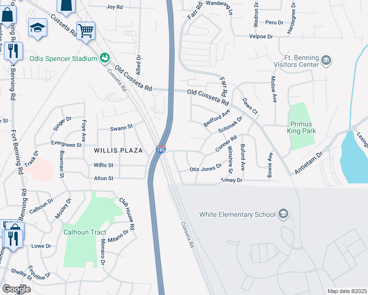 map of restaurants, bars, coffee shops, grocery stores, and more near 4514 Conner Road in Columbus