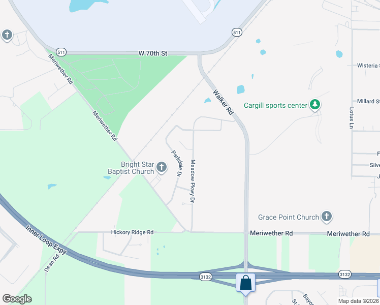 map of restaurants, bars, coffee shops, grocery stores, and more near 8499 Meadow Parkway Drive in Shreveport