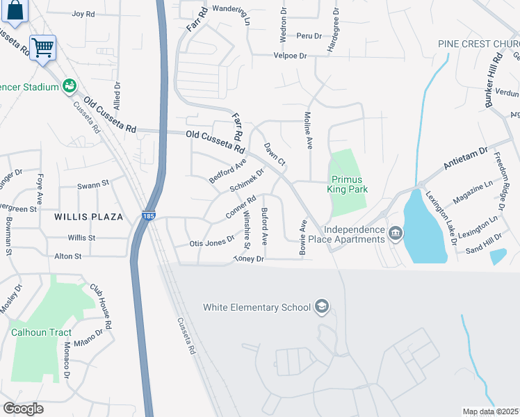 map of restaurants, bars, coffee shops, grocery stores, and more near 1420 Winshire Street in Columbus