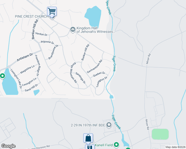 map of restaurants, bars, coffee shops, grocery stores, and more near 5633 Lexington Drive in Columbus