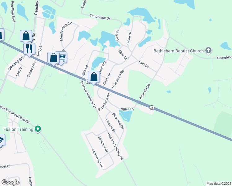 map of restaurants, bars, coffee shops, grocery stores, and more near 18809 U.S. 80 in Statesboro