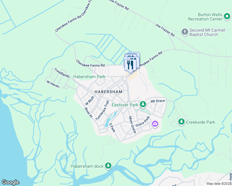 map of restaurants, bars, coffee shops, grocery stores, and more near 9 Fort Lyttleton in Beaufort