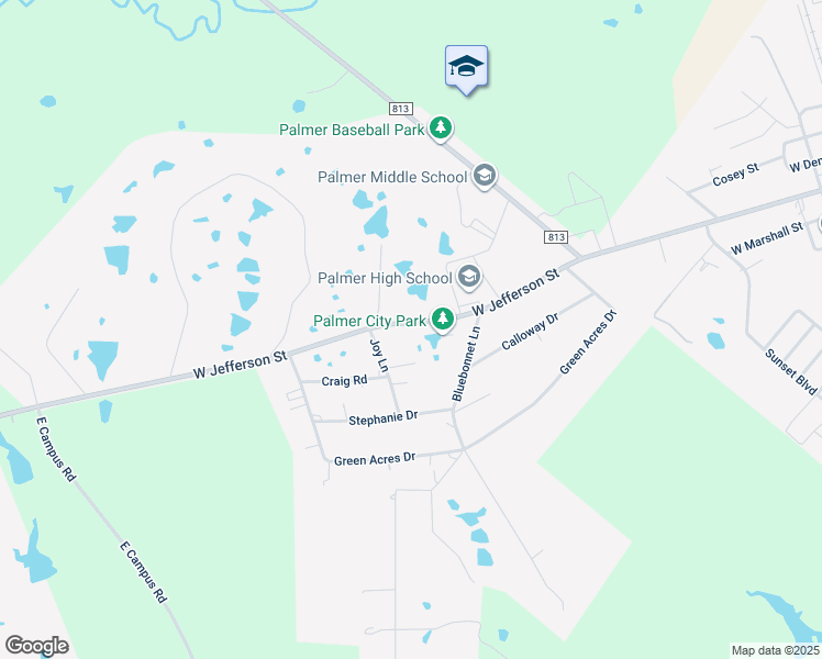 map of restaurants, bars, coffee shops, grocery stores, and more near 500 West Jefferson Street in Palmer
