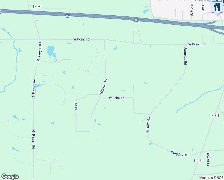 map of restaurants, bars, coffee shops, grocery stores, and more near 509 Hillburn Road in Kilgore