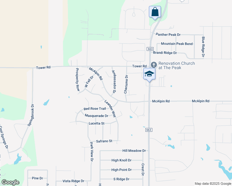 map of restaurants, bars, coffee shops, grocery stores, and more near 5209 Ambassador Drive in Midlothian