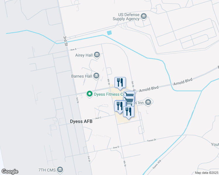 map of restaurants, bars, coffee shops, grocery stores, and more near 946 Avenue B in Abilene