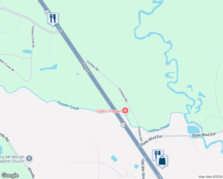 map of restaurants, bars, coffee shops, grocery stores, and more near 6311 Cricket Road in Meridian