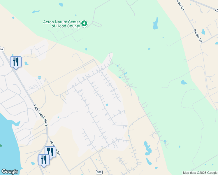 map of restaurants, bars, coffee shops, grocery stores, and more near 321 Kenyon Court in Granbury