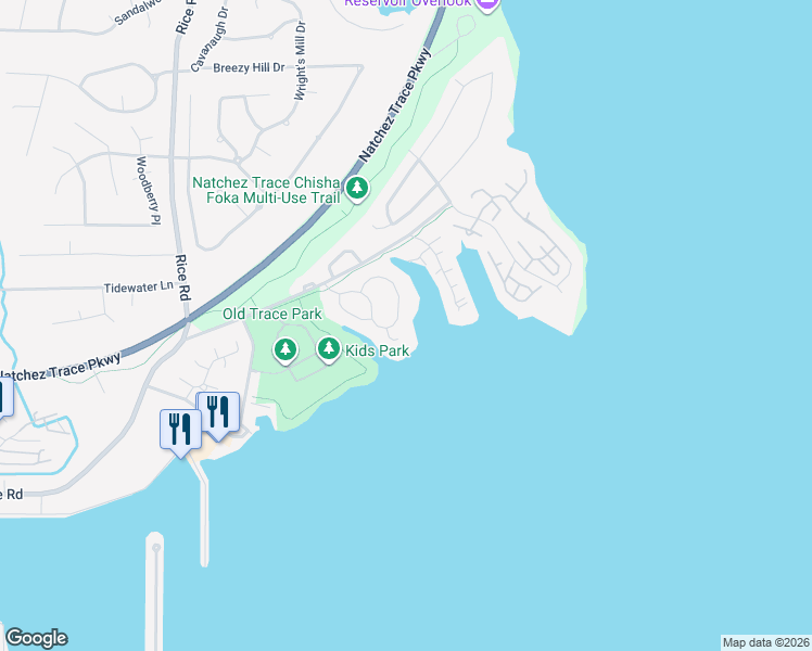 map of restaurants, bars, coffee shops, grocery stores, and more near 143 Overlook Pointe Drive in Ridgeland