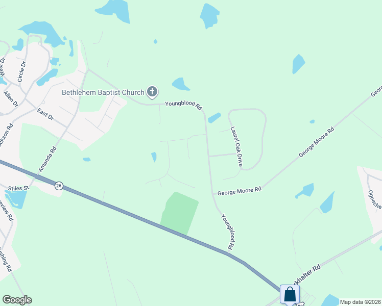 map of restaurants, bars, coffee shops, grocery stores, and more near 207 Tannery Lane in Statesboro