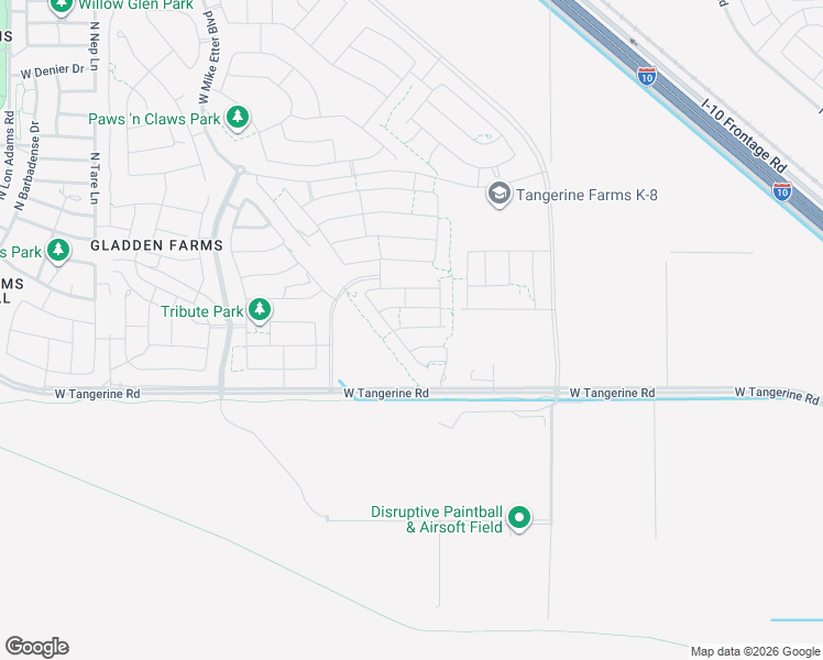 map of restaurants, bars, coffee shops, grocery stores, and more near 10220 West Tangerine Road in Marana