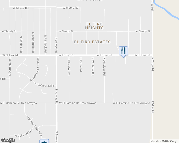 map of restaurants, bars, coffee shops, grocery stores, and more near 12241 North Whitetail Road in Marana