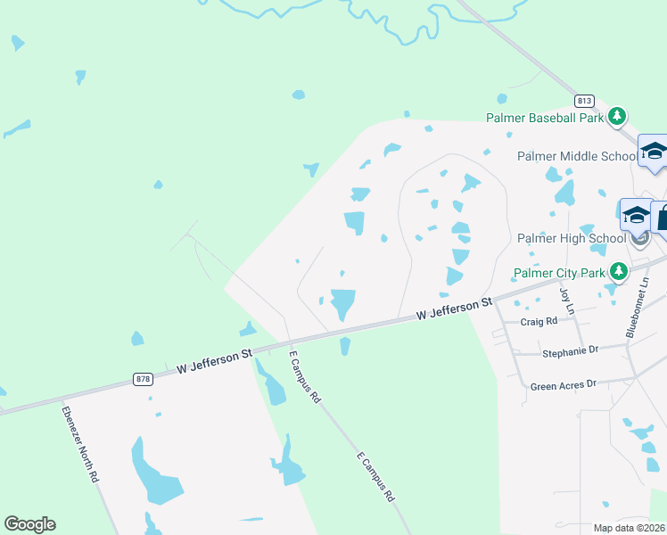 map of restaurants, bars, coffee shops, grocery stores, and more near 109 Coffee Road in Palmer