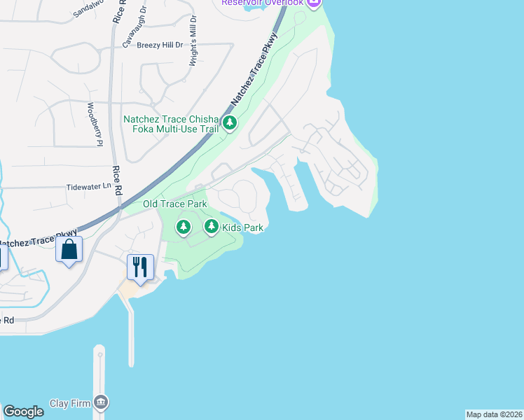 map of restaurants, bars, coffee shops, grocery stores, and more near 143 Overlook Pointe Drive in Ridgeland