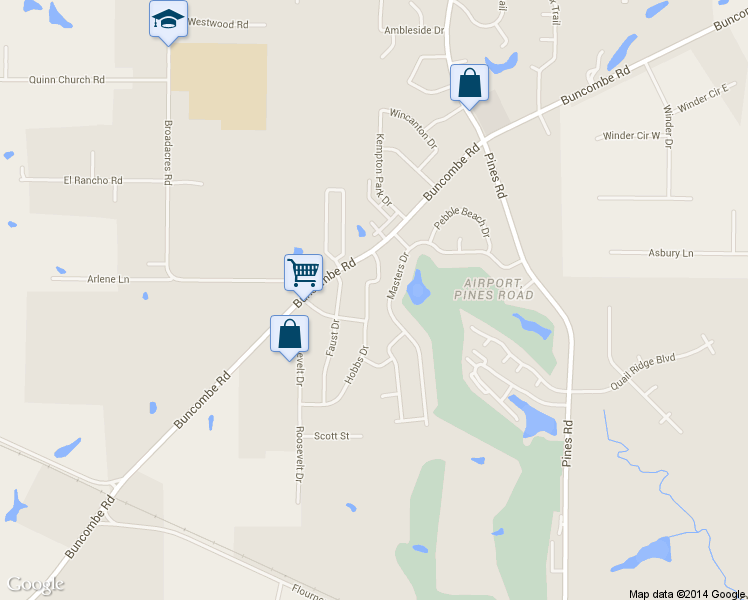 map of restaurants, bars, coffee shops, grocery stores, and more near 7913 Hobbs Drive in Shreveport