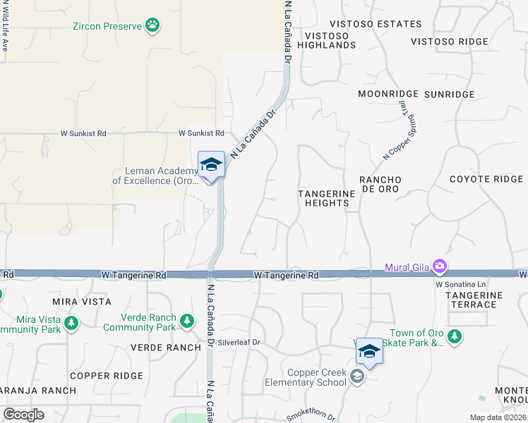 map of restaurants, bars, coffee shops, grocery stores, and more near 1266 West Portico Drive in Oro Valley