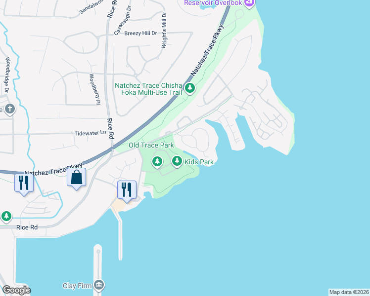 map of restaurants, bars, coffee shops, grocery stores, and more near 111 Overlook Pointe Cir in Ridgeland