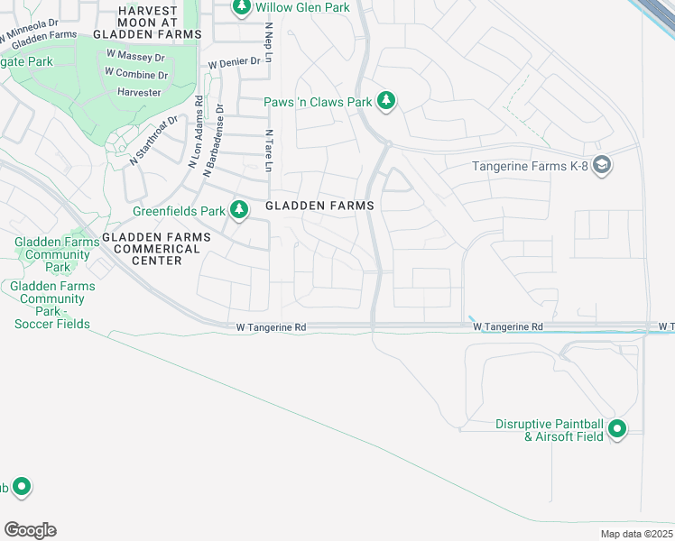 map of restaurants, bars, coffee shops, grocery stores, and more near 12163 North Goldenview Lane in Marana