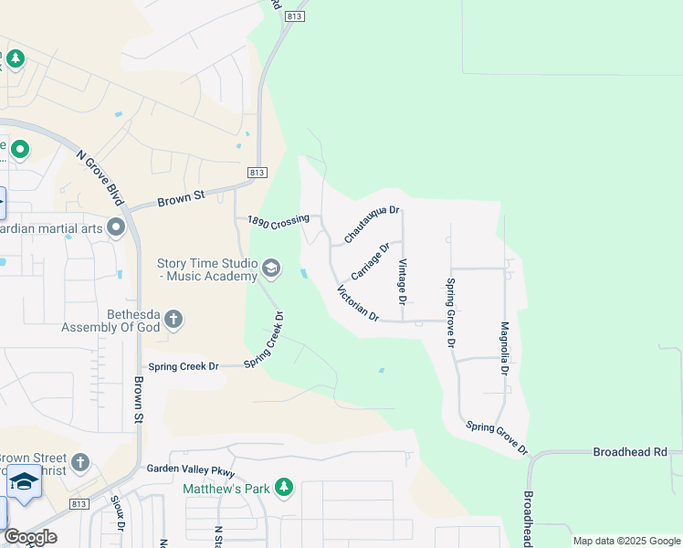 map of restaurants, bars, coffee shops, grocery stores, and more near 405 Victorian Drive in Waxahachie
