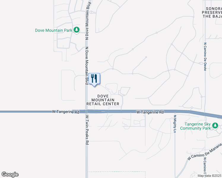 map of restaurants, bars, coffee shops, grocery stores, and more near 5250 West Dove Centre Road in Marana