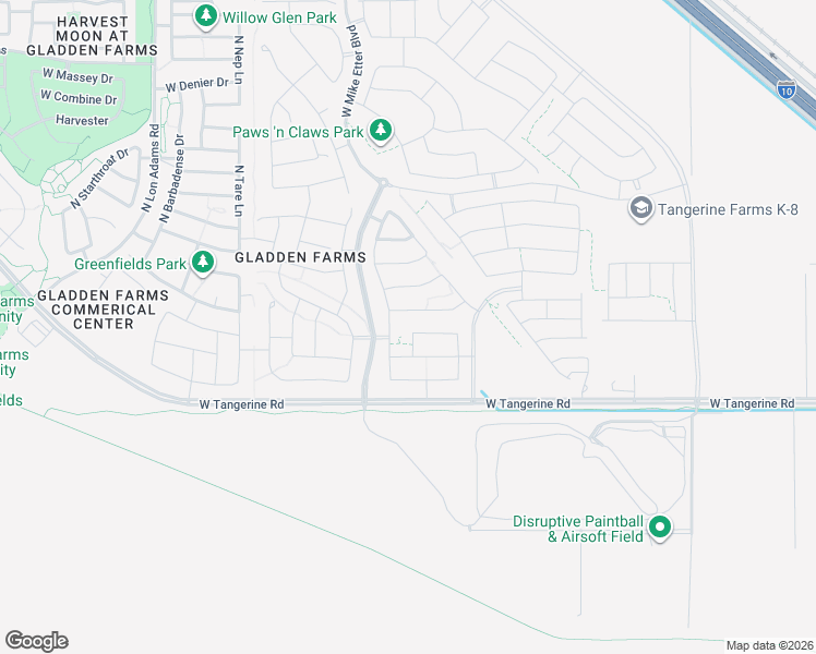 map of restaurants, bars, coffee shops, grocery stores, and more near 10706 West Filbert Street in Marana