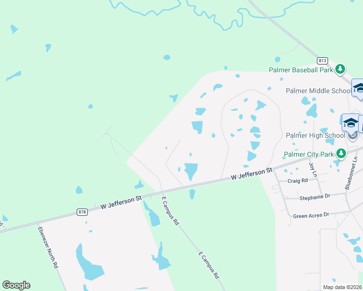 map of restaurants, bars, coffee shops, grocery stores, and more near 109 Coffee Road in Palmer