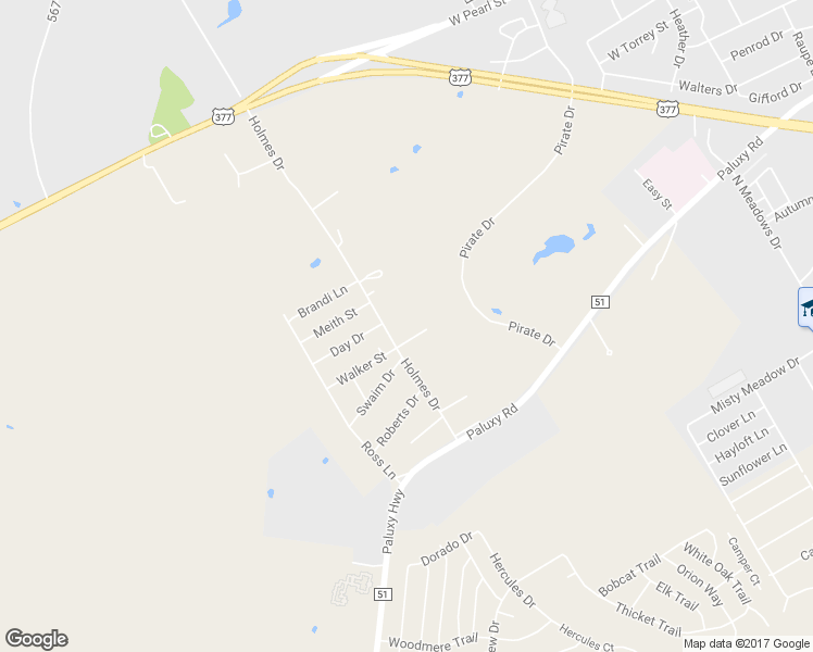 map of restaurants, bars, coffee shops, grocery stores, and more near 1019 Holmes Drive in Granbury