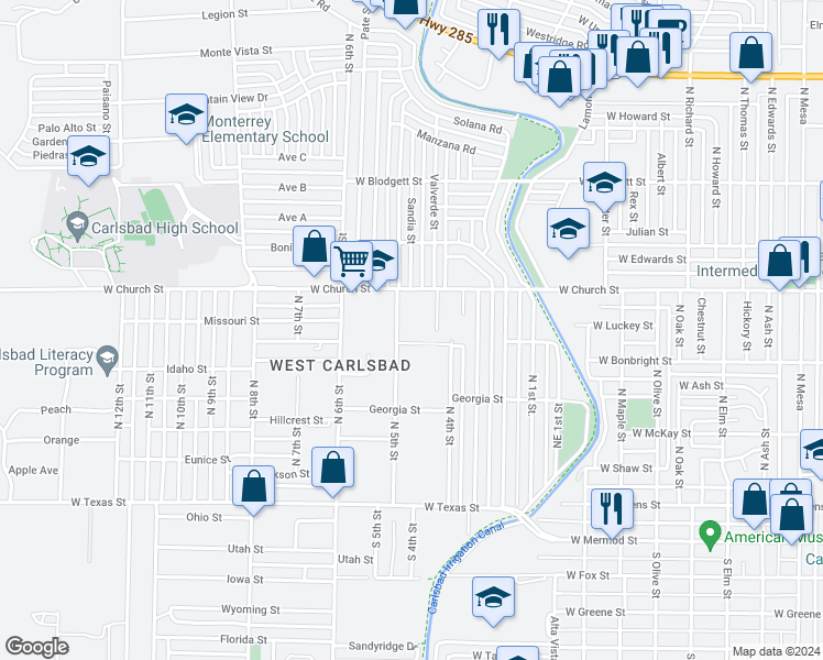 map of restaurants, bars, coffee shops, grocery stores, and more near 703 Tierra Del Sol in Carlsbad