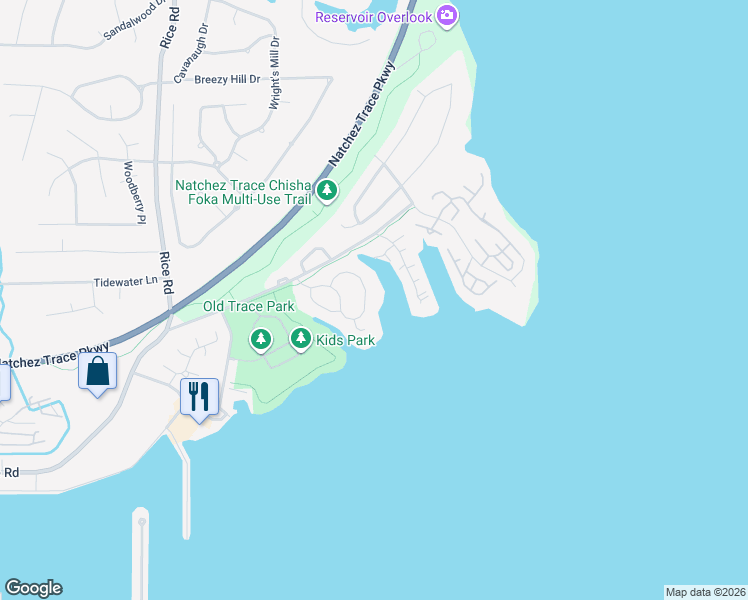 map of restaurants, bars, coffee shops, grocery stores, and more near 143 Overlook Pointe Drive in Ridgeland