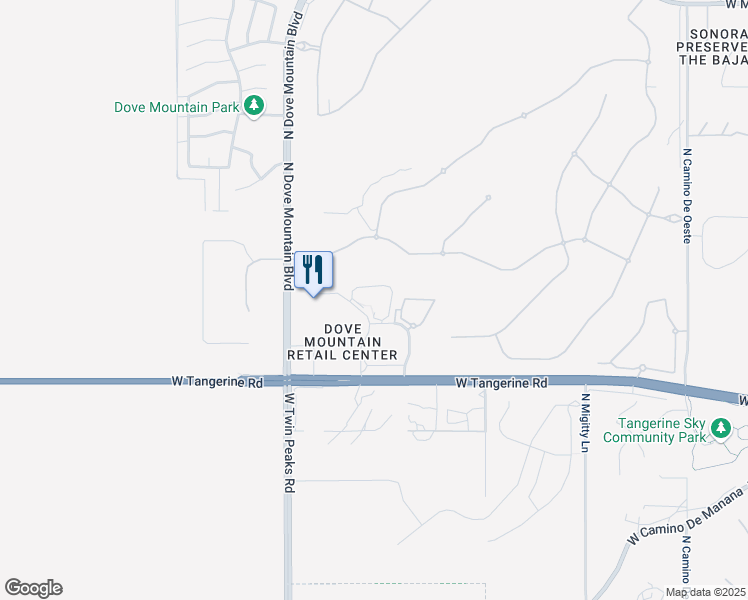 map of restaurants, bars, coffee shops, grocery stores, and more near 5224 West Dove Mountain Centre Road in Marana