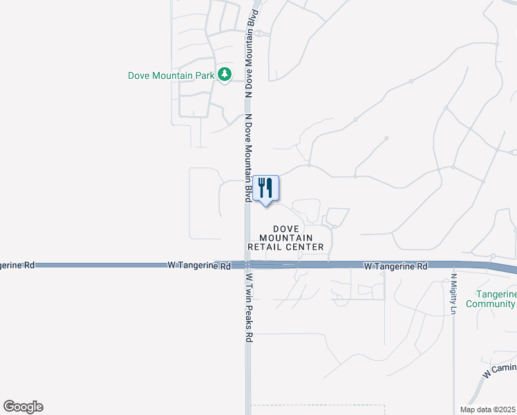 map of restaurants, bars, coffee shops, grocery stores, and more near 12140 North Dove Mountain Boulevard in Marana