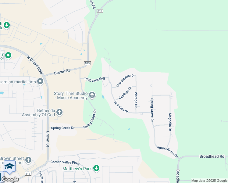 map of restaurants, bars, coffee shops, grocery stores, and more near 405 Victorian Drive in Waxahachie