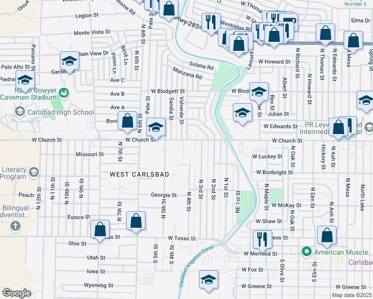 map of restaurants, bars, coffee shops, grocery stores, and more near 710 Tierra Del Sol in Carlsbad